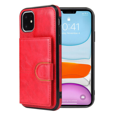 For Apple iPhone 11 12 X XR SE 8 7 6 Leather Wallet Card Flip Case Cover New