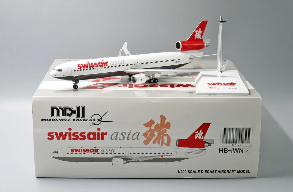Modelo jet 1/200 diecast JC Wings LH2147 Swissair Asia Douglas DC-10-30 HB-IWN Foto 3 de 4