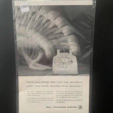 Vintage 1960 Bell Telephone System Such Trouble Free Service Ad Advertisement