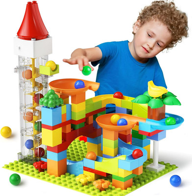 Marble Run Toy Motorized Elevator Marble Maze Kit with Perpetual Motion Machine,