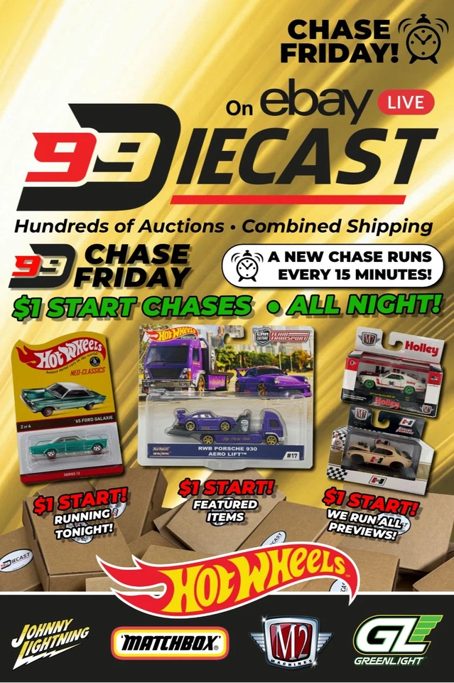 ⏰ $1 Chase Friday! 🔥 Every 15 min! Hot Wheels, Johnny Lightning, M2 09/04