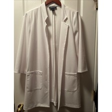New York  Company Women's Cream Open-Front Long Blazer Jacket Size L