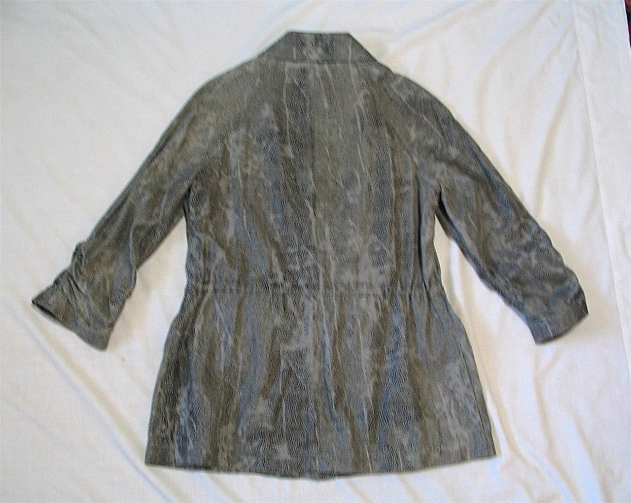 CHICO'S ~ BEIGE~GRAY~BLACK ABSTRACT PATTERN ~ CIN… - image 6