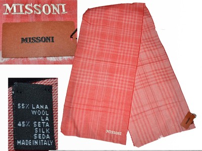 MISSONI Scarf Man Wool / Silk Made In Italy EVEN - 85% ¡¡¡ MS01 T0G
