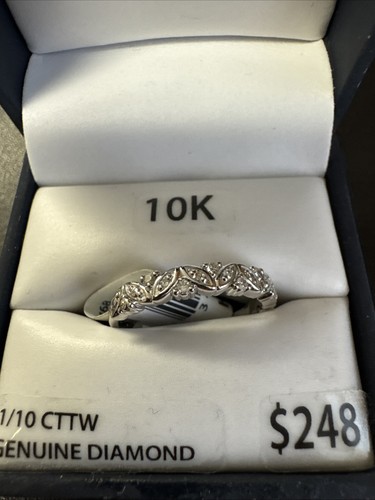 Sweet Remembrance 1/10 Carat T.W. Certified Diamond 10kt White Gold Women - Picture 2 of 4