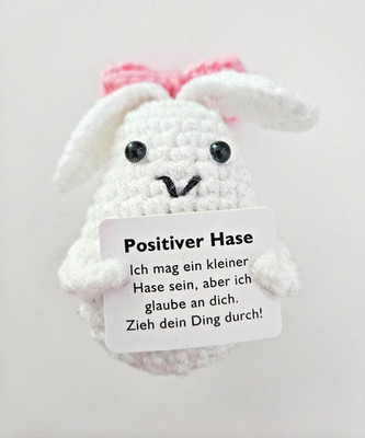 Positiver Hase Glücksbringer Positive Potatoe Pocket Hug Strickfigur