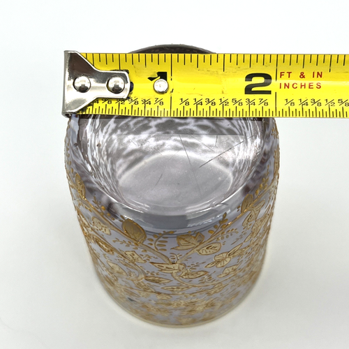 Antique Moser Glass Heavy Gold Floral Enameled Blue 3 7/8" Tumbler - Picture 13 of 15