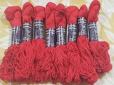 Lot of 8 Hanks of Tahki Cotton Classic Yarns 100 Mercercised Cotton Red 3997