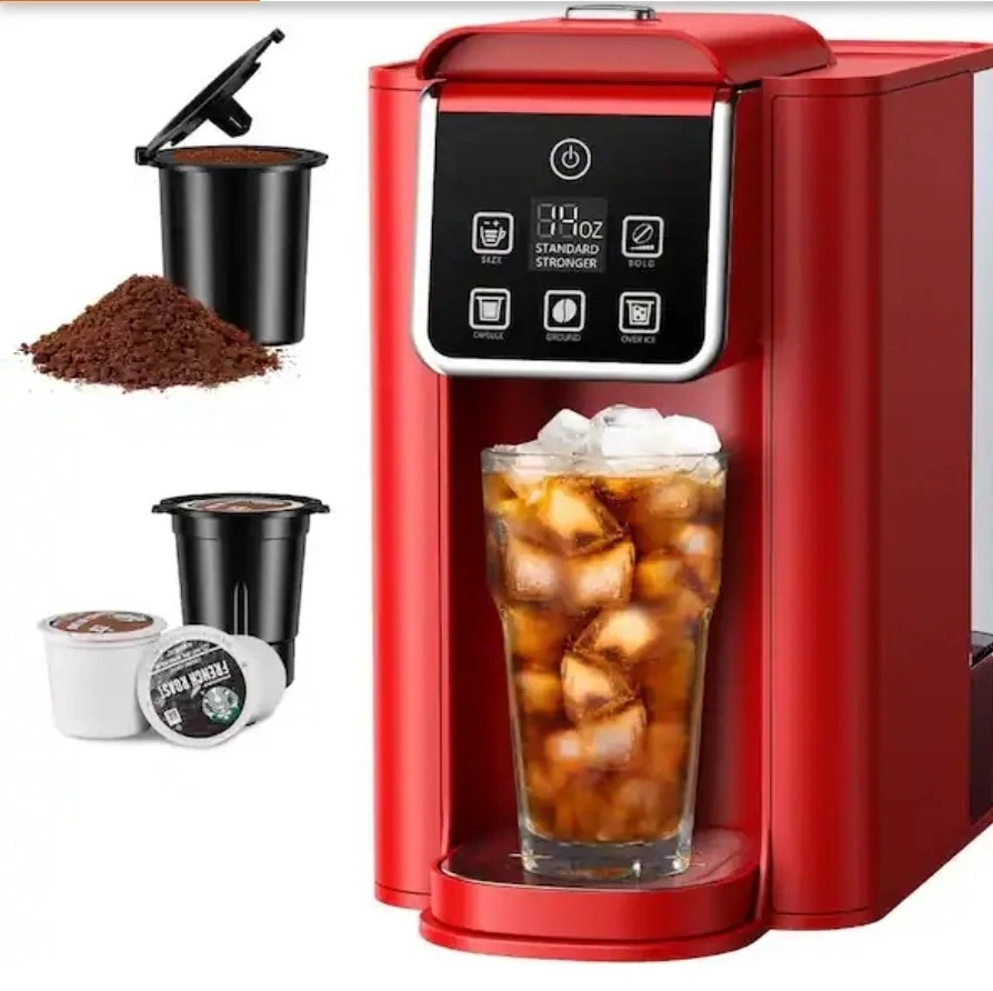 Single Serve Hot & Iced Coffee Maker, 6–14oz, K-Cup & Ground, 50oz Tank, Black