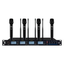 PRORECK UK-4000 UHF 4 Channel Wireless Microphone System 4 Handheld Mics