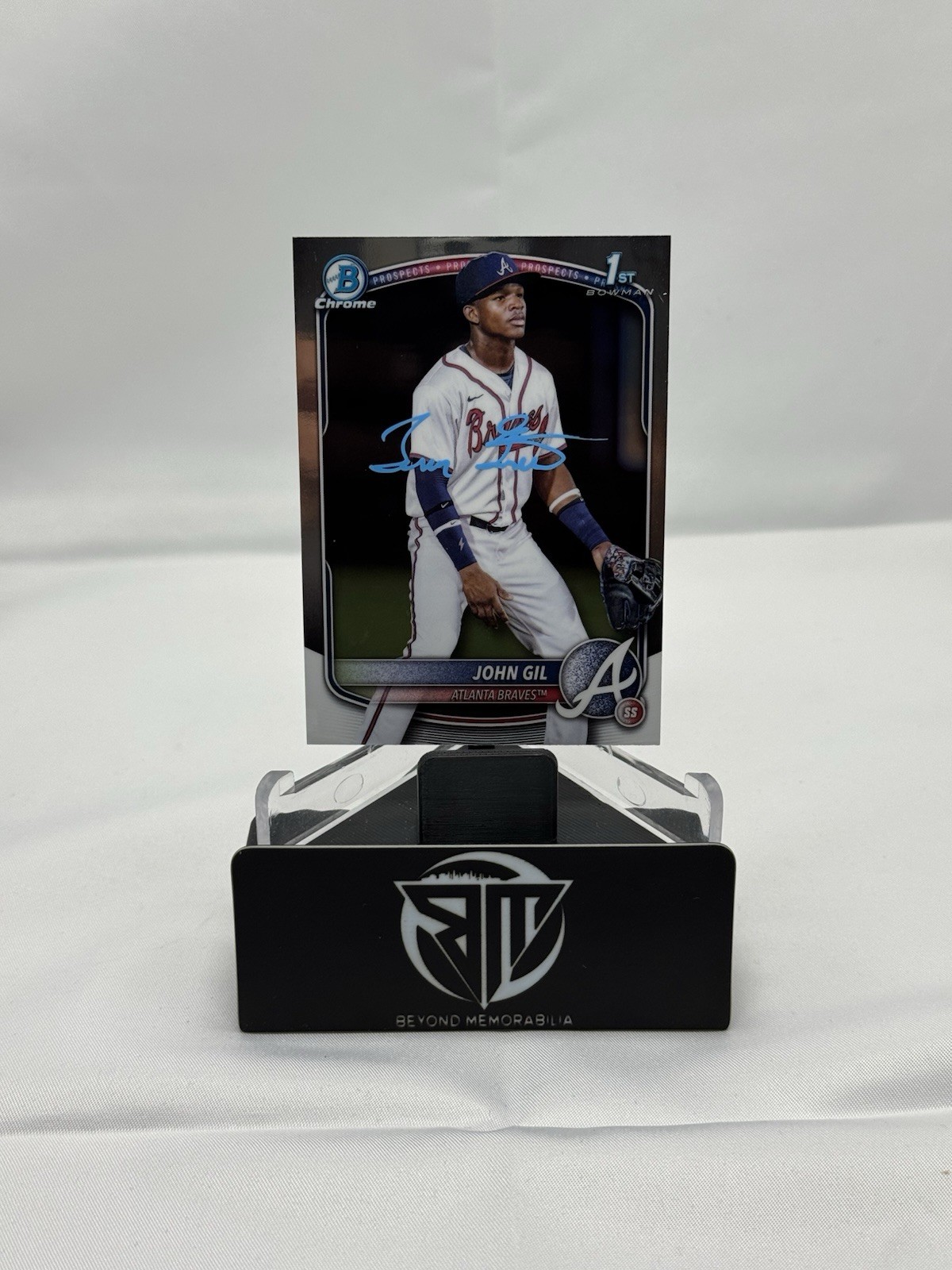 John Gil Autograph Signed 2025 1st Bowman Chrome BCP-172 Atlanta Braves