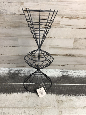 Pottery Barn Tall Metal Cage Flower Frog 14'' Tall