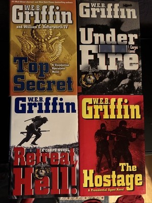 W.E.B. Griffin Hardcover Lot of 4 MilitaryThrillersCorps & PresidentialAgent