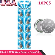 10Pcs AG13 LR44 A76 357 357A LR1154 SR1154 SR44 1.5V Button Battery Coin Cell US