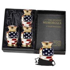 Small Urns for Human Ashes Keepsake, Military and Patriotic Gold Usa Flag
