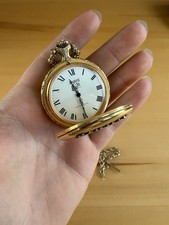 Andre Rivalle Spirit of '76 Liberty Bell 17 Jewels Gold Tone Pocket Watch w/ Fob