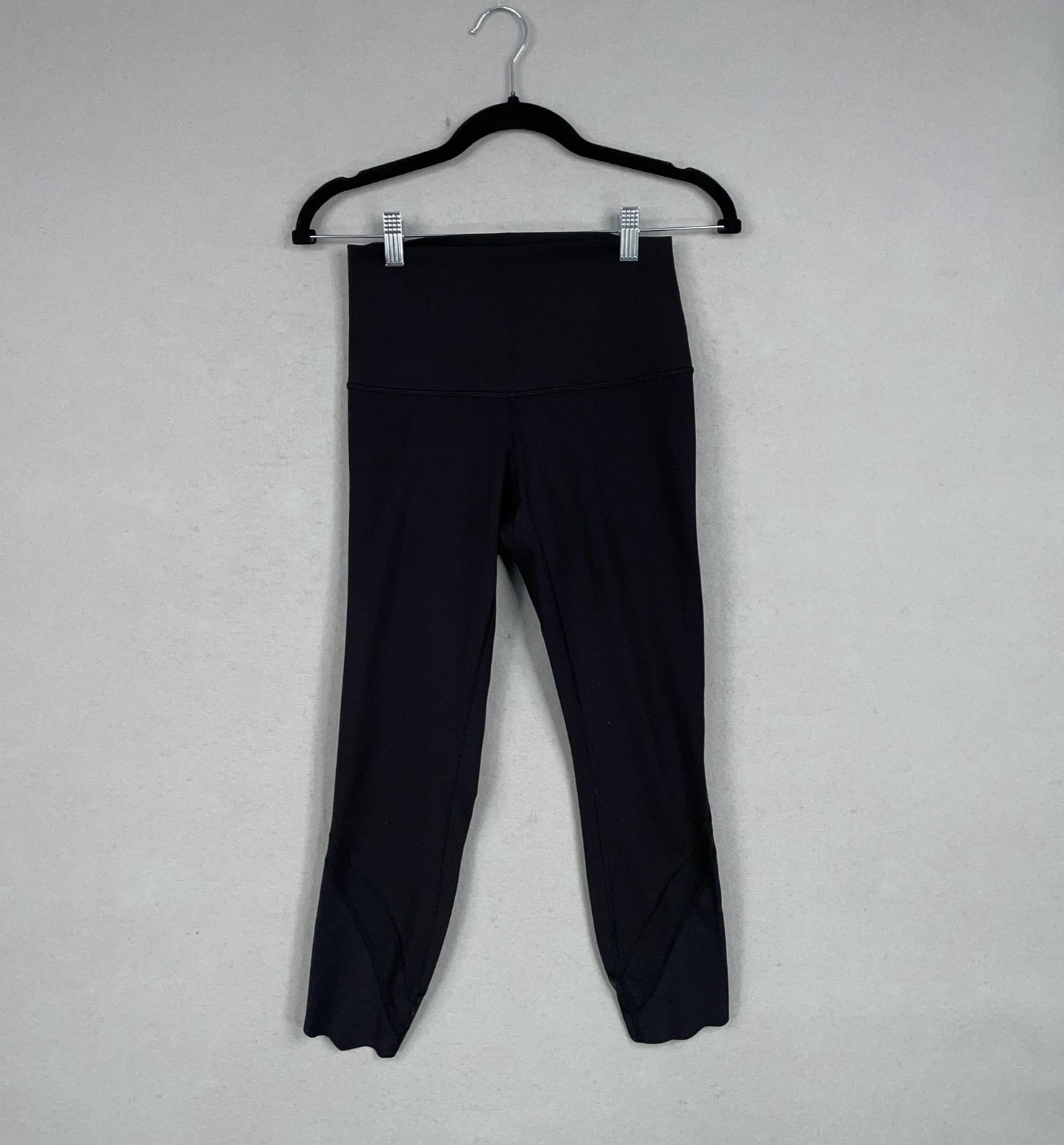 Lululemon Leggings Womens 0 Black Capri Pants Yoga Gym Align Scalloped High Rise