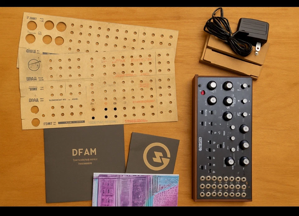 Paquete Moog: Caja abierta dfam, A Mint Mother 32, soporte Moog de 3 niveles, ajuste y parche Foto 3 de 4