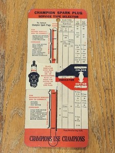  1940s Champion Spark Plug Service Type Selector