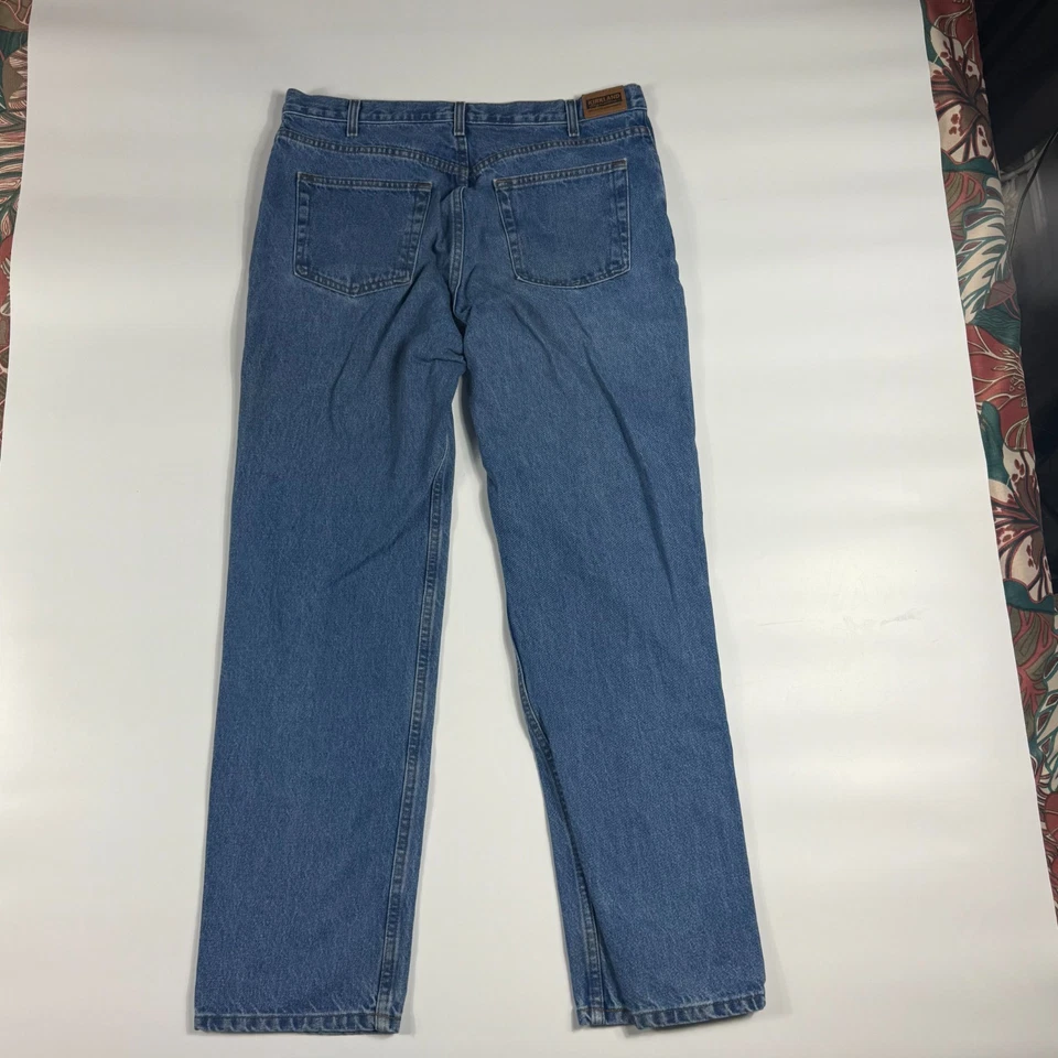 Kirkland Signature Jeans Men 36x34 Blue 5-Pockets Stretch Low Waist Straight Leg - Image 2 of 4