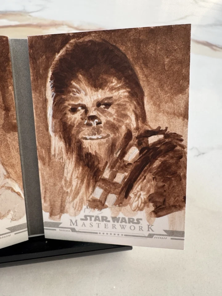 2024 Topps Star Wars Masterwork | Han Solo & Chewbacca Sketch Book Card 1/1 - Image 3 of 4