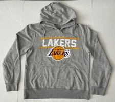 Los Angeles Lakers UNK NBA Basketball Gray Hooded Sweatshirt Men Large