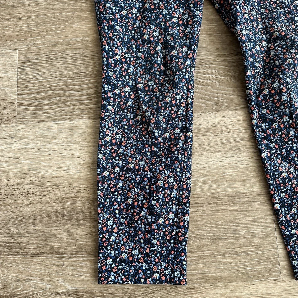 Pantalones de trabajo informales ajustados florales GAP al tobillo azul marino para mujer 6 Foto 4 de 4