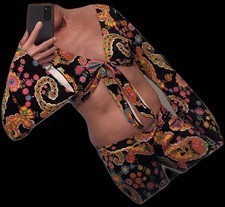 Leg Avenue 60s-70s Go Go Disco Flower Power Hippie Chick 2 Piece Costume Sm/Med