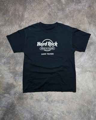 Y2K Vintage 90 s Hard Rock Cafe Lake Tahoe Black T-Shirt Mens Size L