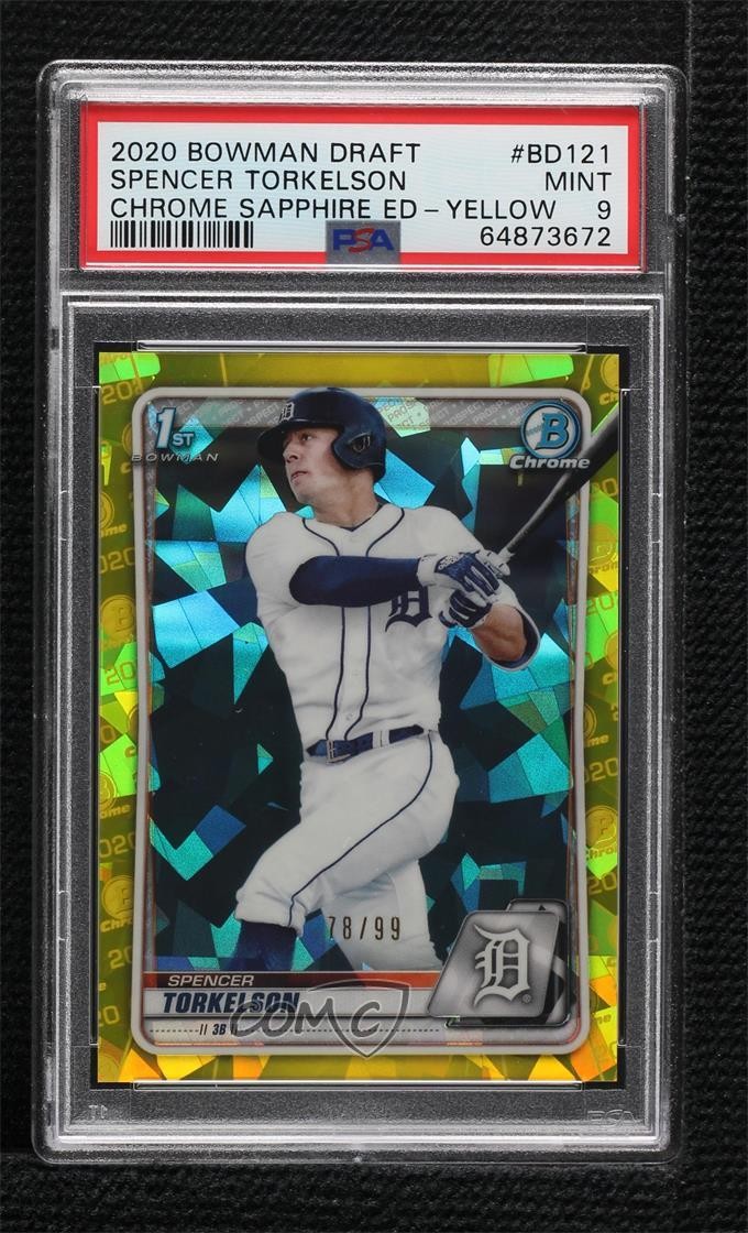 2020 Bowman Chrome Draft Sapphire Edition Yellow 78/99 Spencer Torkelson 18nn