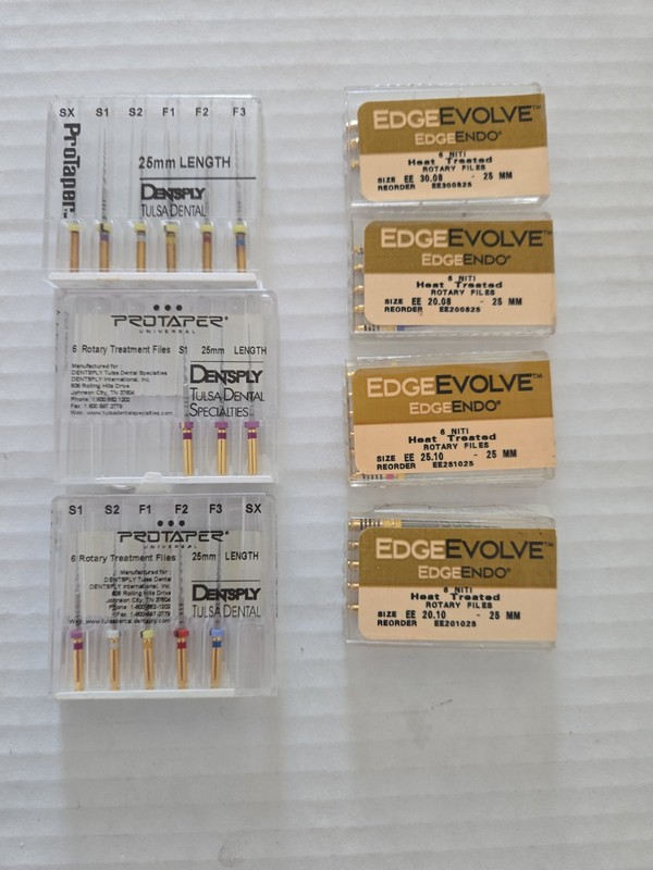 Protaper/ Edge Evolve Mixed lot of dental rotory files (7 packs) See Photos