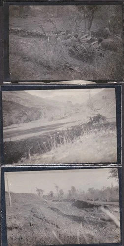 31268 3 x Foto Mazedonien Velusina Deutsche Feuerstellung WK1 WW1 1916