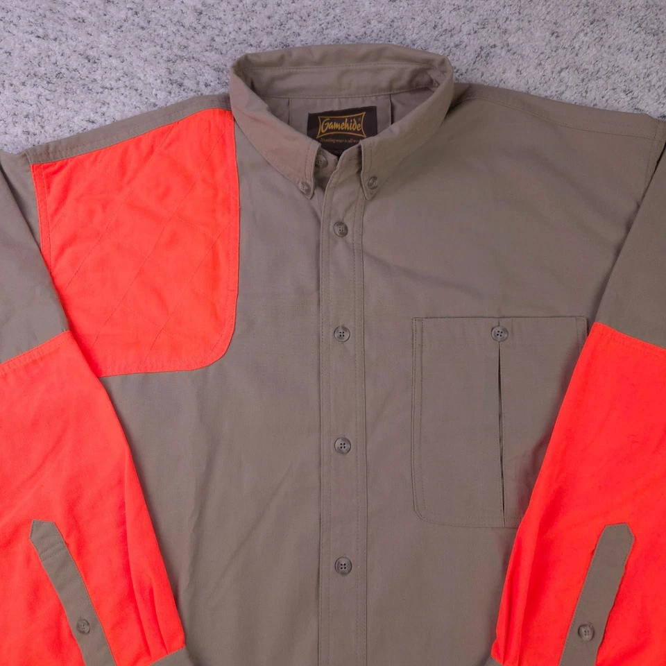 Gamehide Shooting Shirt Mens XXL Long Sleeve SST Brown Safety Orange Hunting NWT - Image 3 of 4
