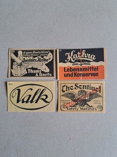 4 Zündholzetiketten Alt Deutschland 20.