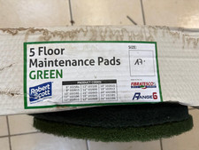 Box of 5, New GREEN scrubbing floor pads 17 inch, floor cleaning Drier NO VAT