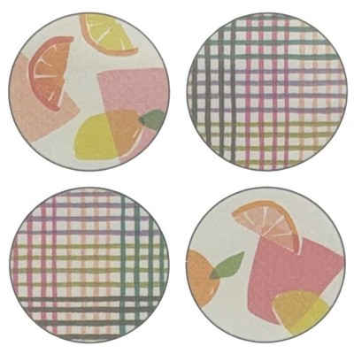 Kate Spade New York Citrus Celebration Tidbit Plate Set 4 Melamine 6'' NEW