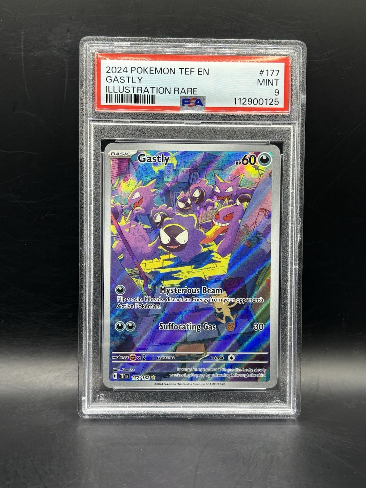 PSA 9 Pokemon TCG Gastly 177/162 Illustration Rare Holo Temporal Forces EN