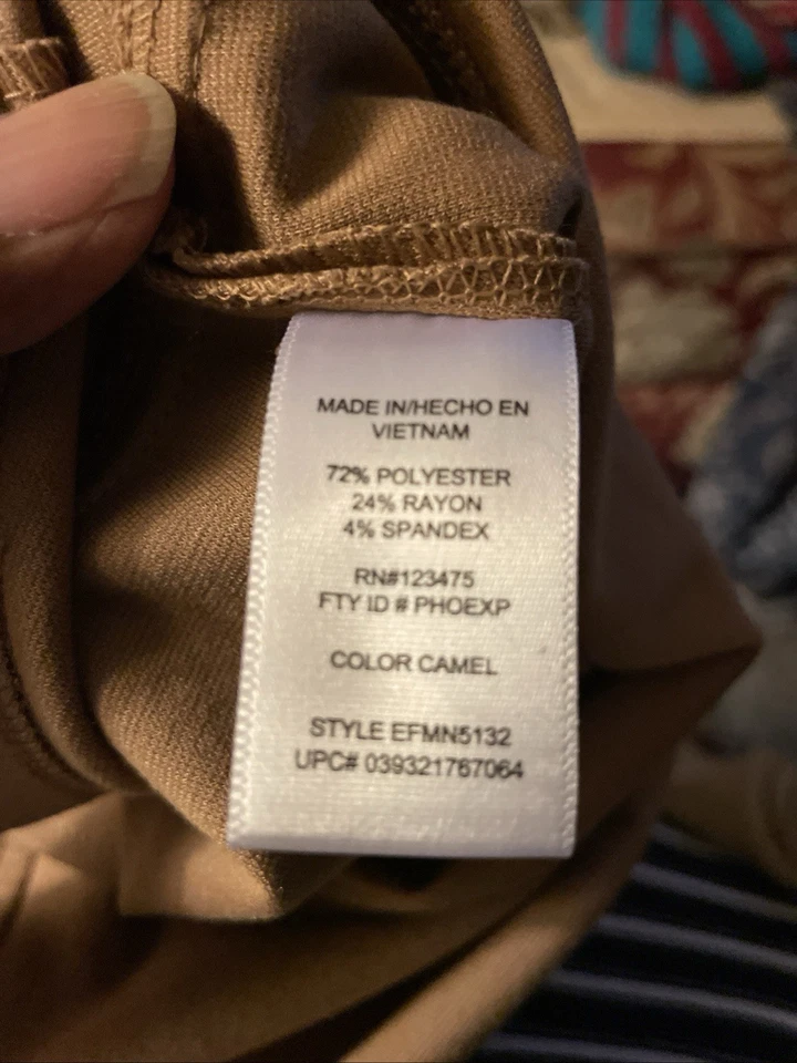 Falda lápiz tejida color camel Ellen Tracy con pliegue talla XL Foto 4 de 4