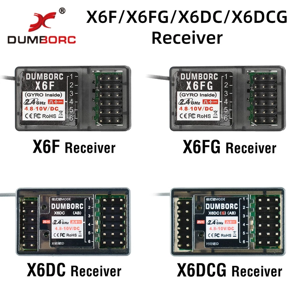 DUMBORC X6F/X6FG/X6DC/X6DCG 2.4G Control Receiver for X4 X5 X6 X6P Transmitter - Image 2 of 4