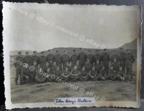 WW2 Iceland - British Army  - John Hays platoon - photo 10 by 8cm