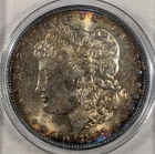 1887p 1887 P MORGAN SILVER DOLLAR UNC UNCIRCULATED RAINBOW TONING #13