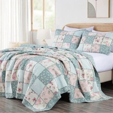 Floral Patchwork 100 cotton Quilt Set cal king