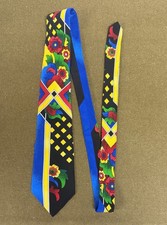 Rush Limbaugh Tie No Boundaries 100% Silk MADE IN USA Colorful Floral Abstract