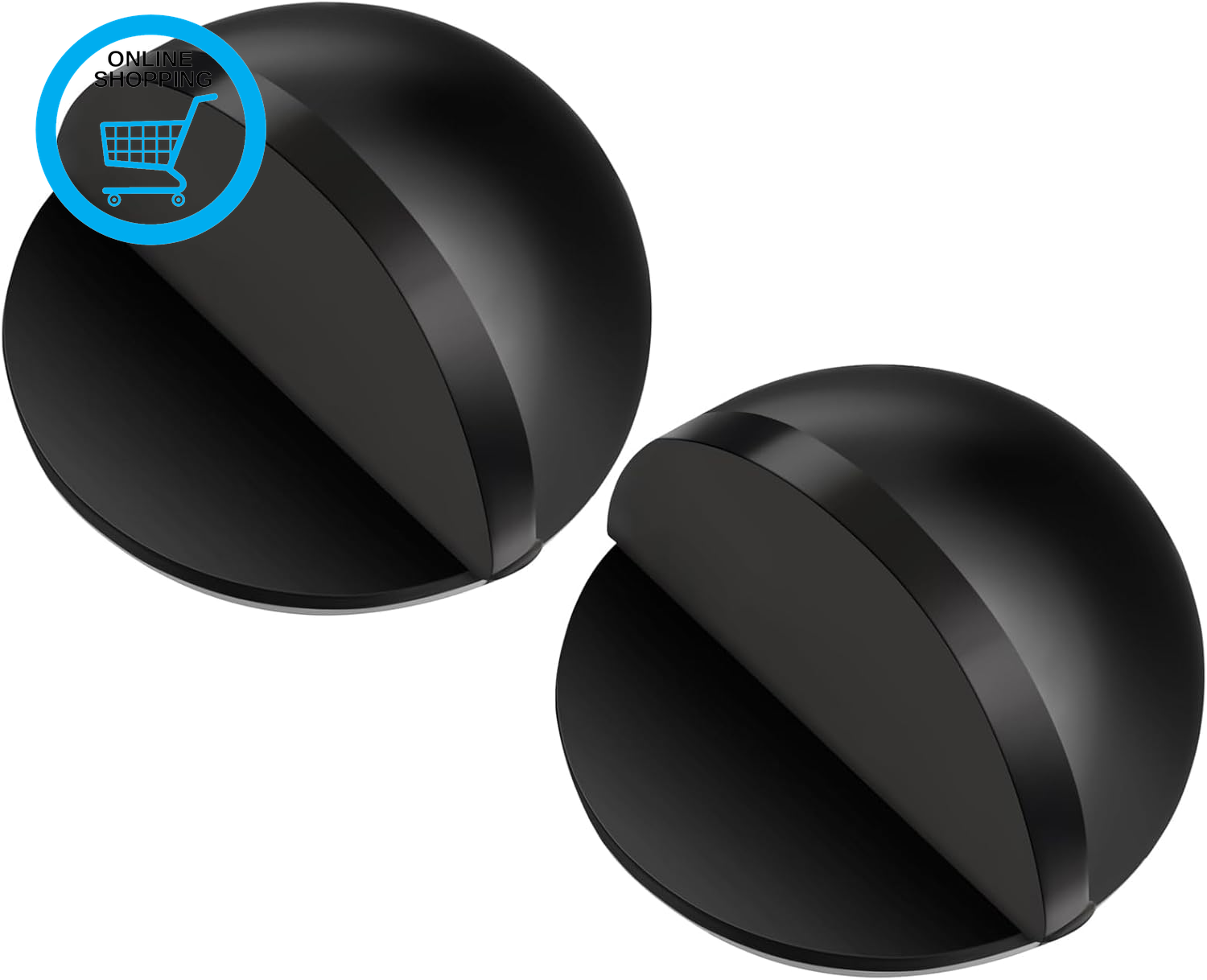 Self-Adhesive Floor Door Stoppers Oval Stainless Steel Door Stop Mounted Half Mo