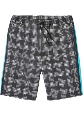Regular Fit Schlupf-Bermuda Gr. 46 Schwarz/Weiß Kariert Herren Kurzes-Pants Neu*