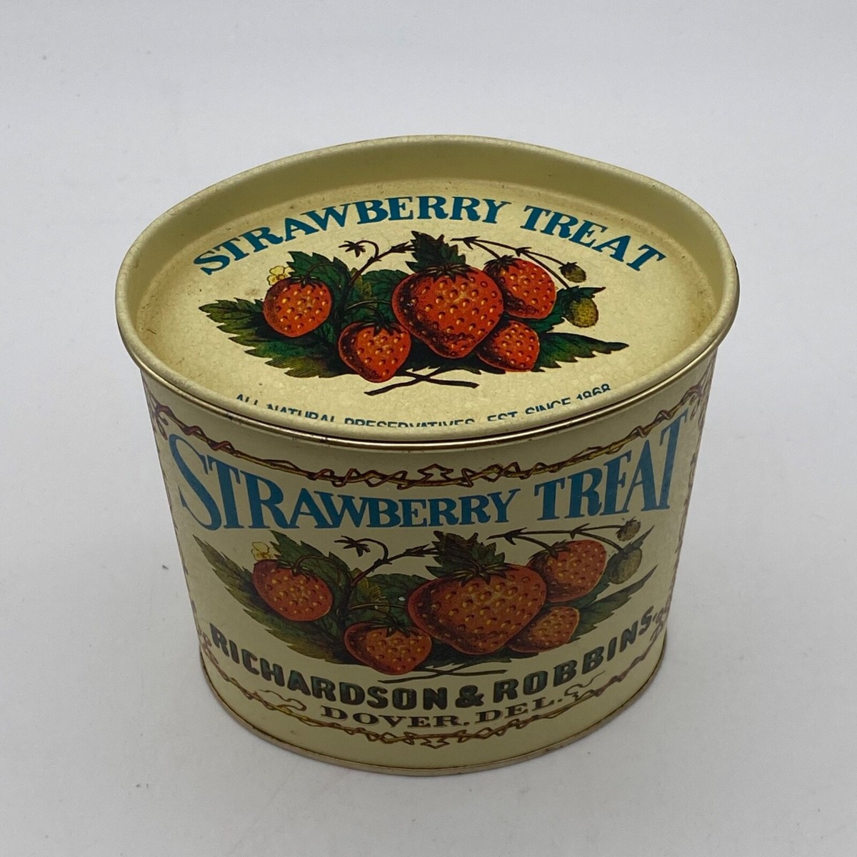 Vintage “Strawberry Treat” Richardson & Robbins Dover, DEL Oval