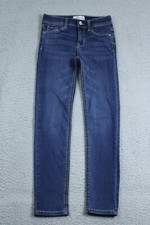 Jordache Jeans Girls 8 Blue Low Rise Straight Skinny Adjustable Waist Washout