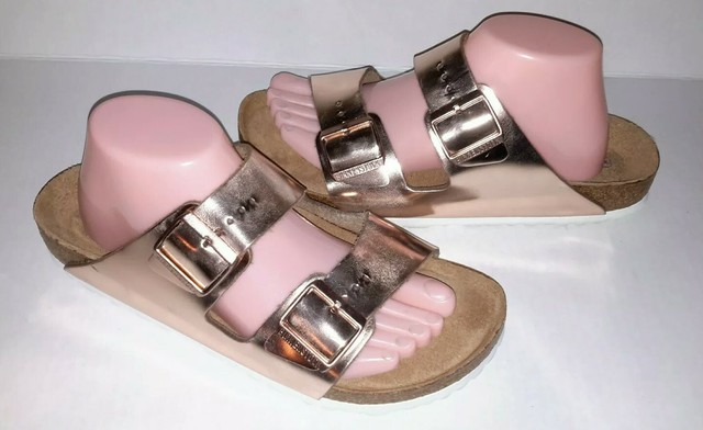 birkenstock arizona soft footbed rose gold