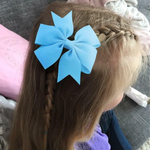 40Piece Boutique Grosgrain Ribbon Pinwheel Hair Bows Solid - Picture 4 of 8