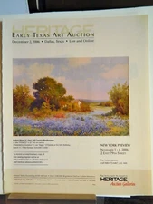 ROBERT WOOD "HILL COUNTRY BLUEBONNETS" OIL / DOYLE  ART VTG 2006 ADVERTISEMENT